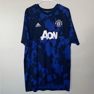 Adidas Manchester United Navy Blue Jersey AON Camo Style top shirt 2XL soccer !